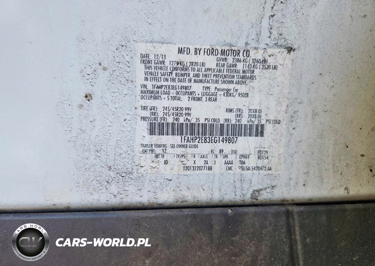 2014 Ford Taurus Sel VIN:1FAHP2E83EG149807 - 12