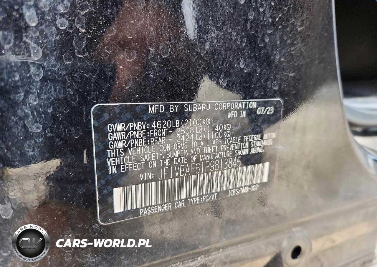 2023 Subaru Wrx Premium VIN:JF1VBAF61P9813845 - 13
