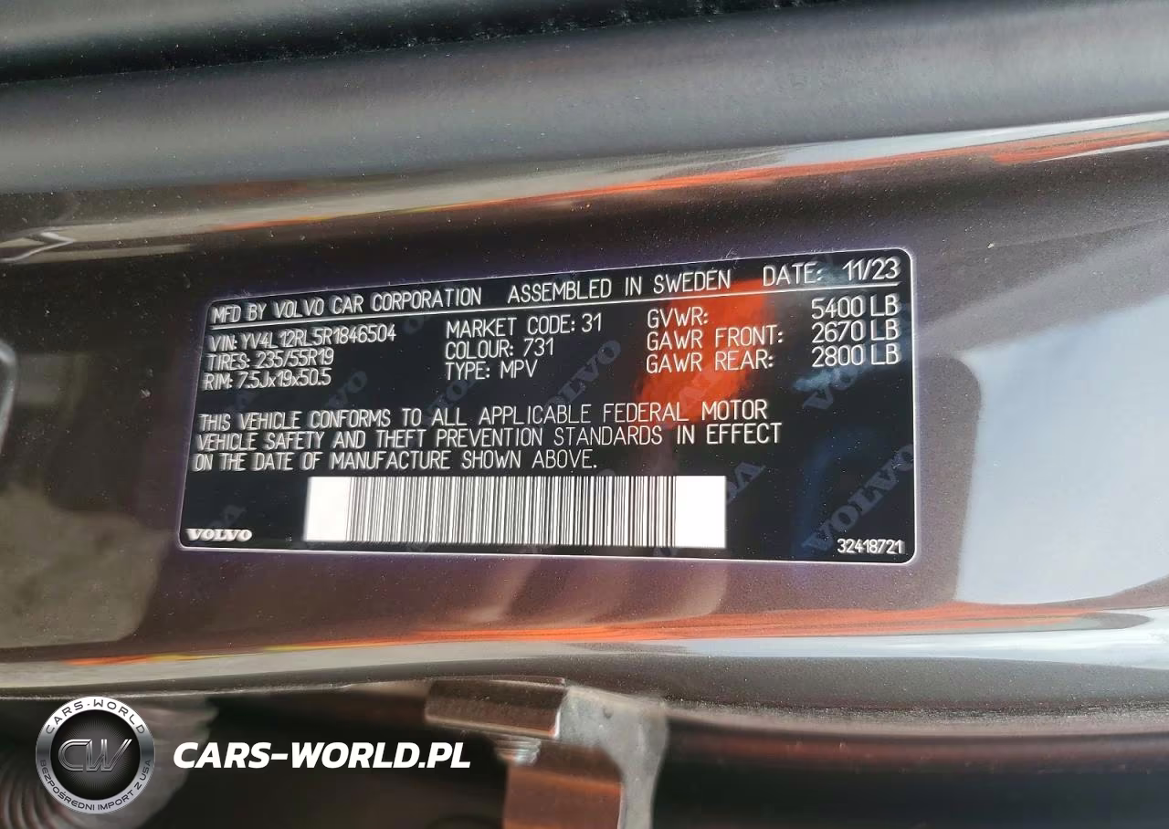2024 Volvo Xc60 Plus VIN:YV4L12RL5R1846504 - 12