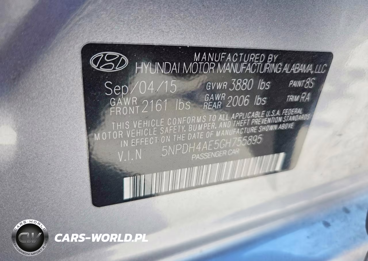 2016 Hyundai Elantra Se VIN:5NPDH4AE5GH755895 - 12
