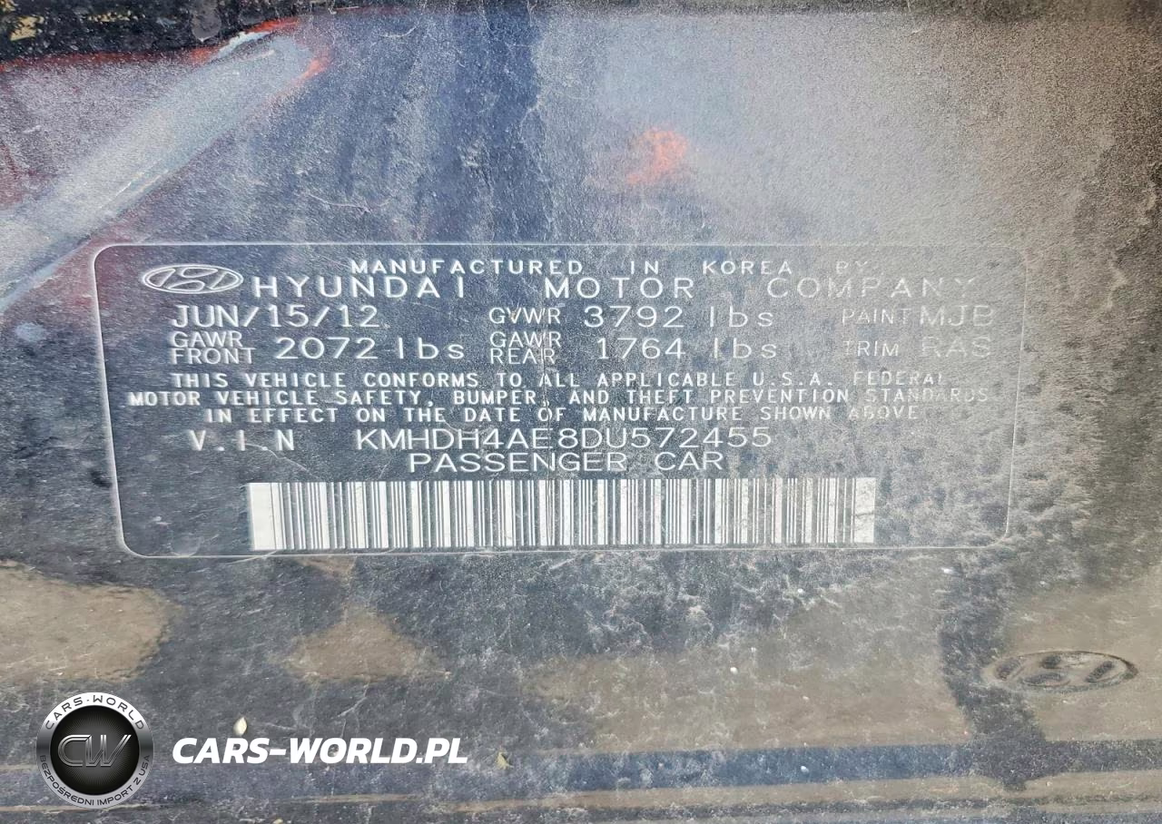 2013 Hyundai Elantra Limited VIN:KMHDH4AE8DU572455 - 12