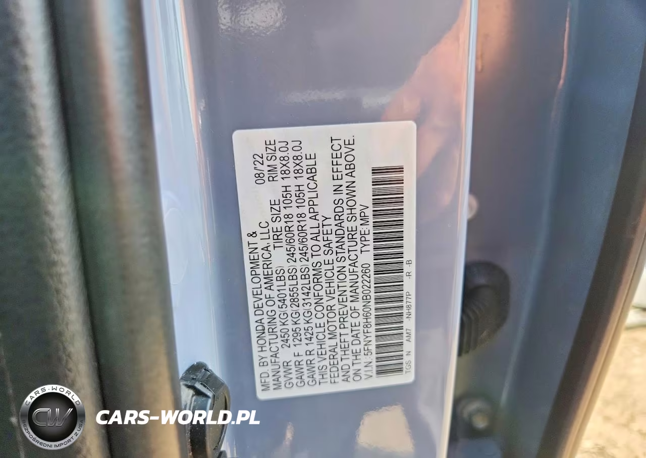 2022 Honda Passport Trail Sport VIN:5FNYF8H60NB022260 - 12