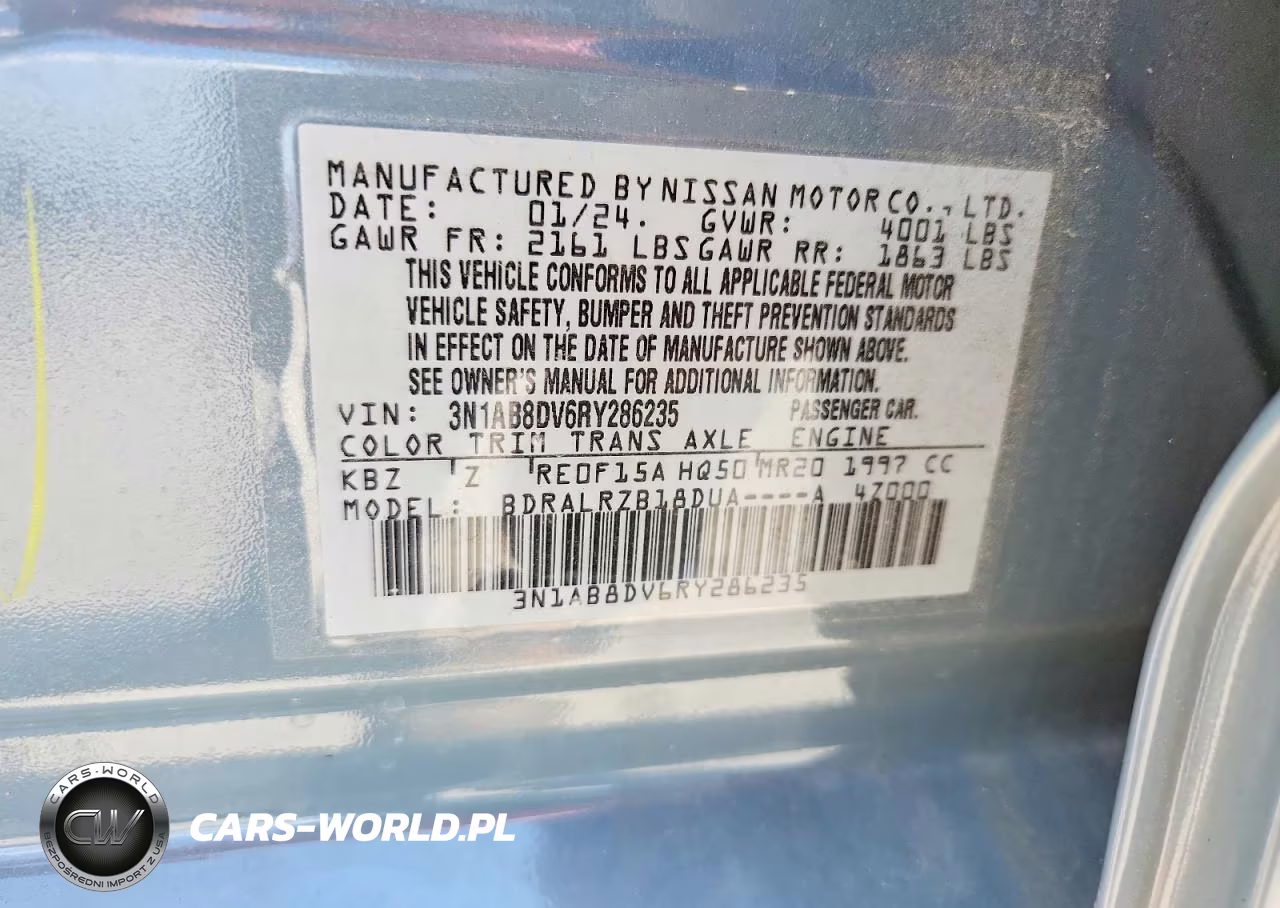 2024 Nissan Sentra Sr VIN:3N1AB8DV6RY286235 - 12