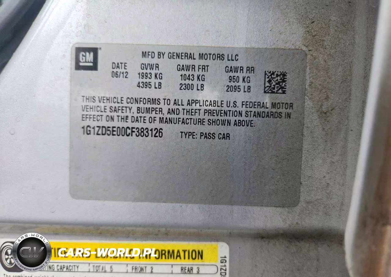 2012 Chevrolet Malibu 2Lt VIN:1G1ZD5E00CF383126 - 12