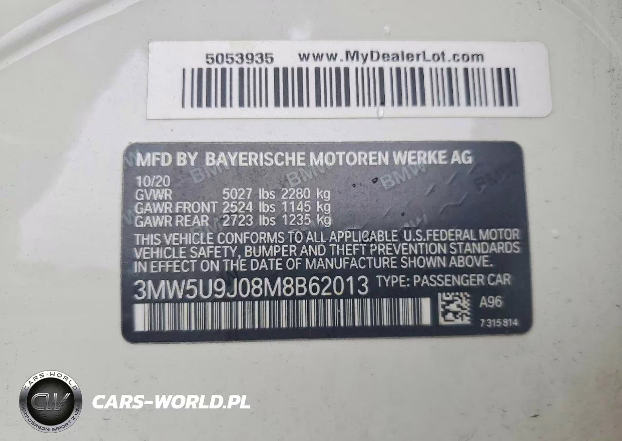 2021 BMW M340Xi VIN:3MW5U9J08M8B62013 - 13