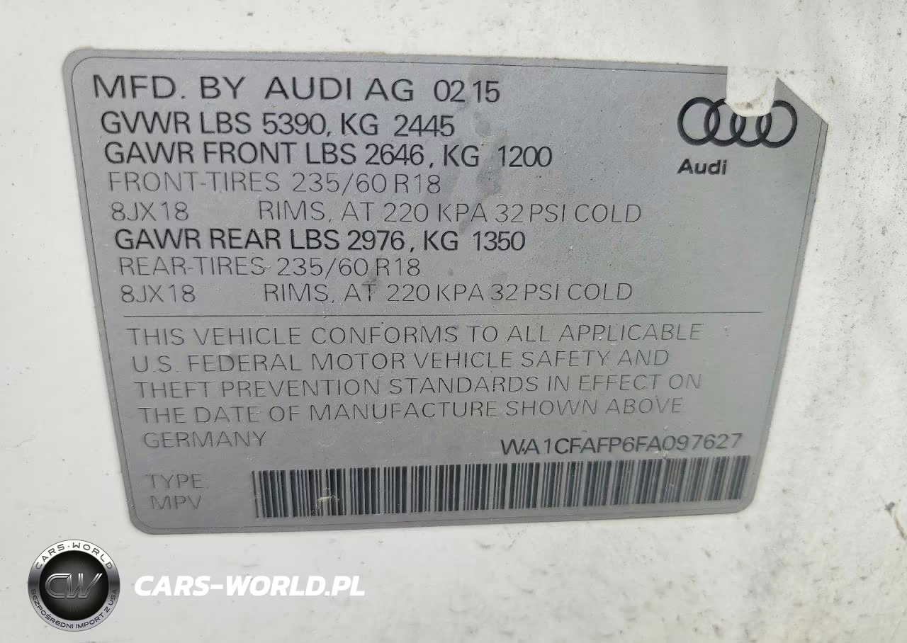 2015 Audi Q5 Premium VIN:WA1CFAFP6FA097627 - 13