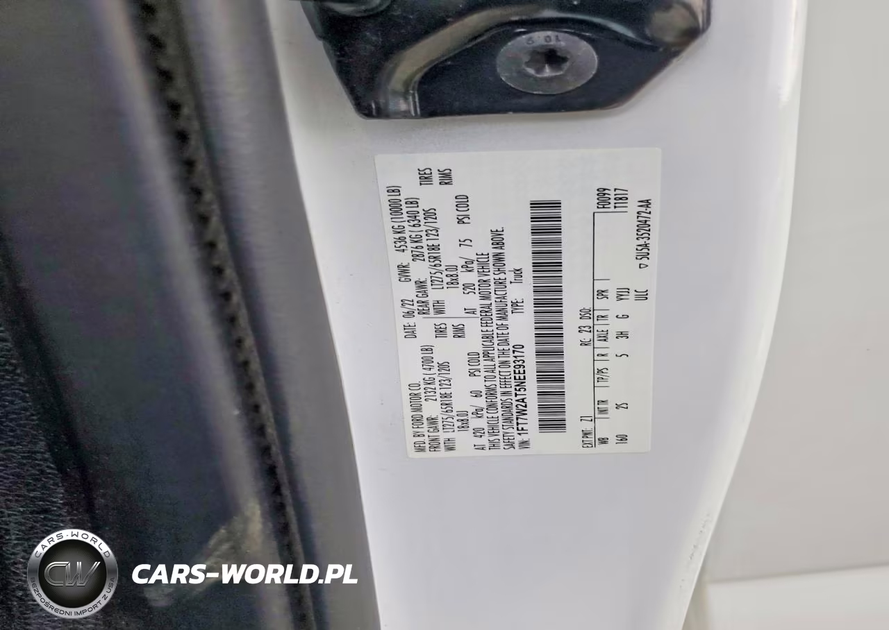 2022 Ford F250 Super Duty VIN:1FT7W2AT5NEE93170 - 12