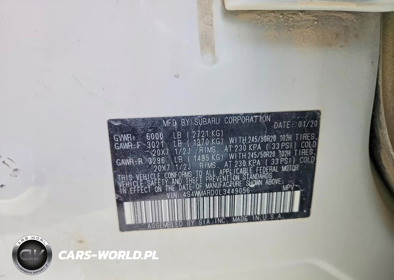 2020 Subaru Ascent Touring VIN:4S4WMARD0L3449056 - 12