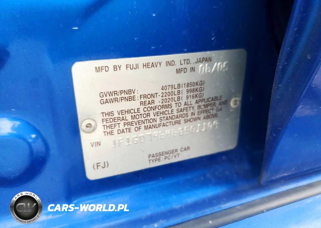 2006 Subaru Impreza Wrx VIN:JF1GD79646G501109 - 12