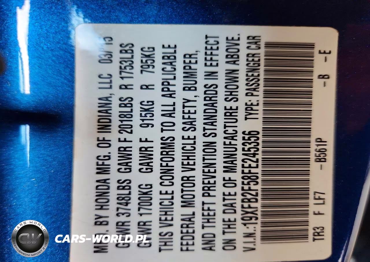 2015 Honda Civic Lx VIN:19XFB2F58FE245356 - 12