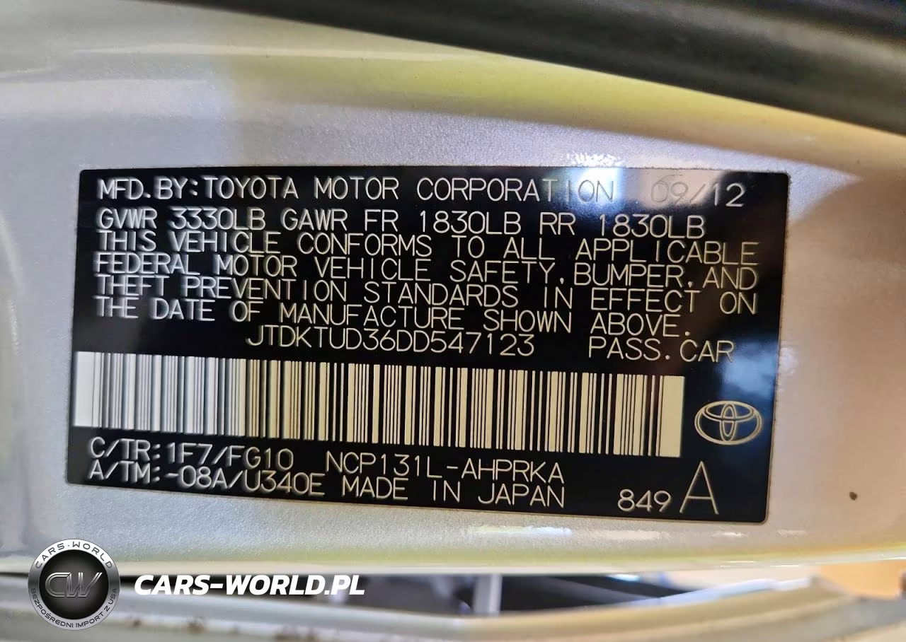 2013 Toyota Yaris 5-Door L VIN:JTDKTUD36DD547123 - 12