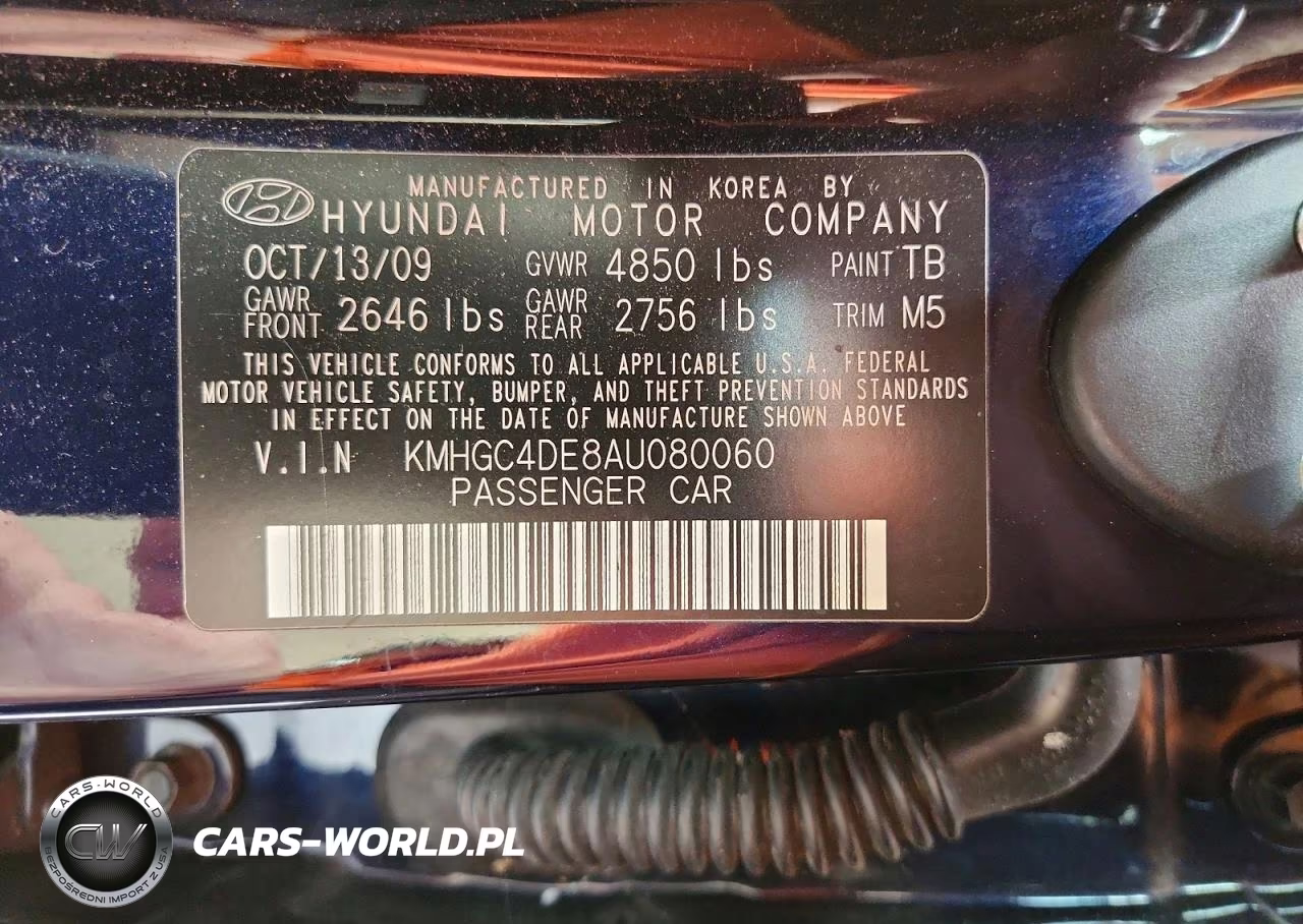 2010 Hyundai Genesis 3.8L VIN:KMHGC4DE8AU080060 - 12
