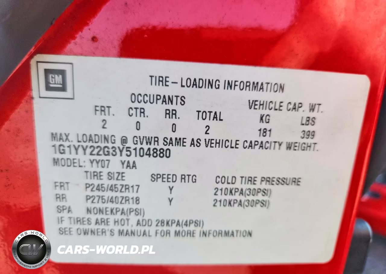 2000 Chev Corvette VIN:1G1YY22G3Y5104880 - 12