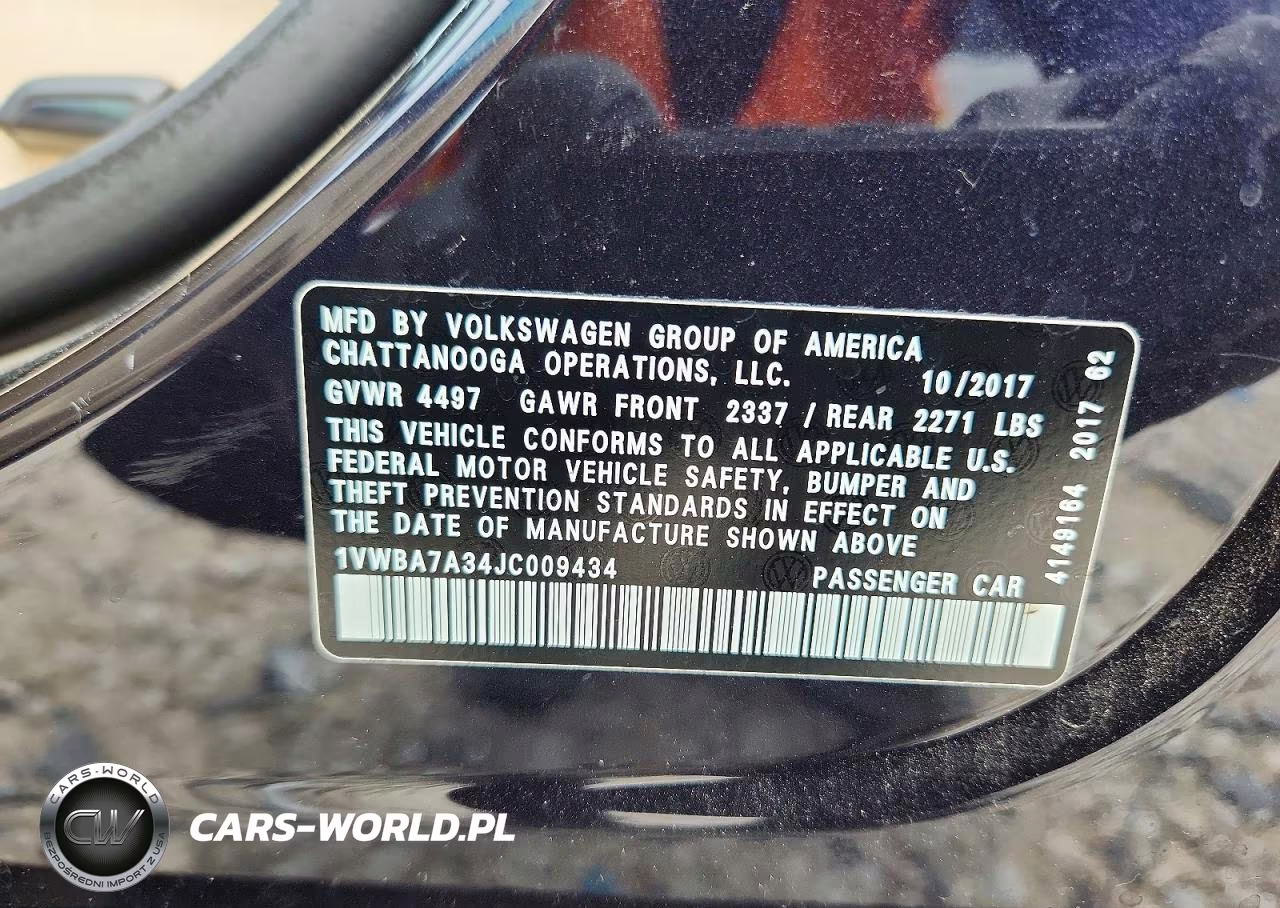 2018 Volkswagen Passat Se VIN:1VWBA7A34JC009434 - 13