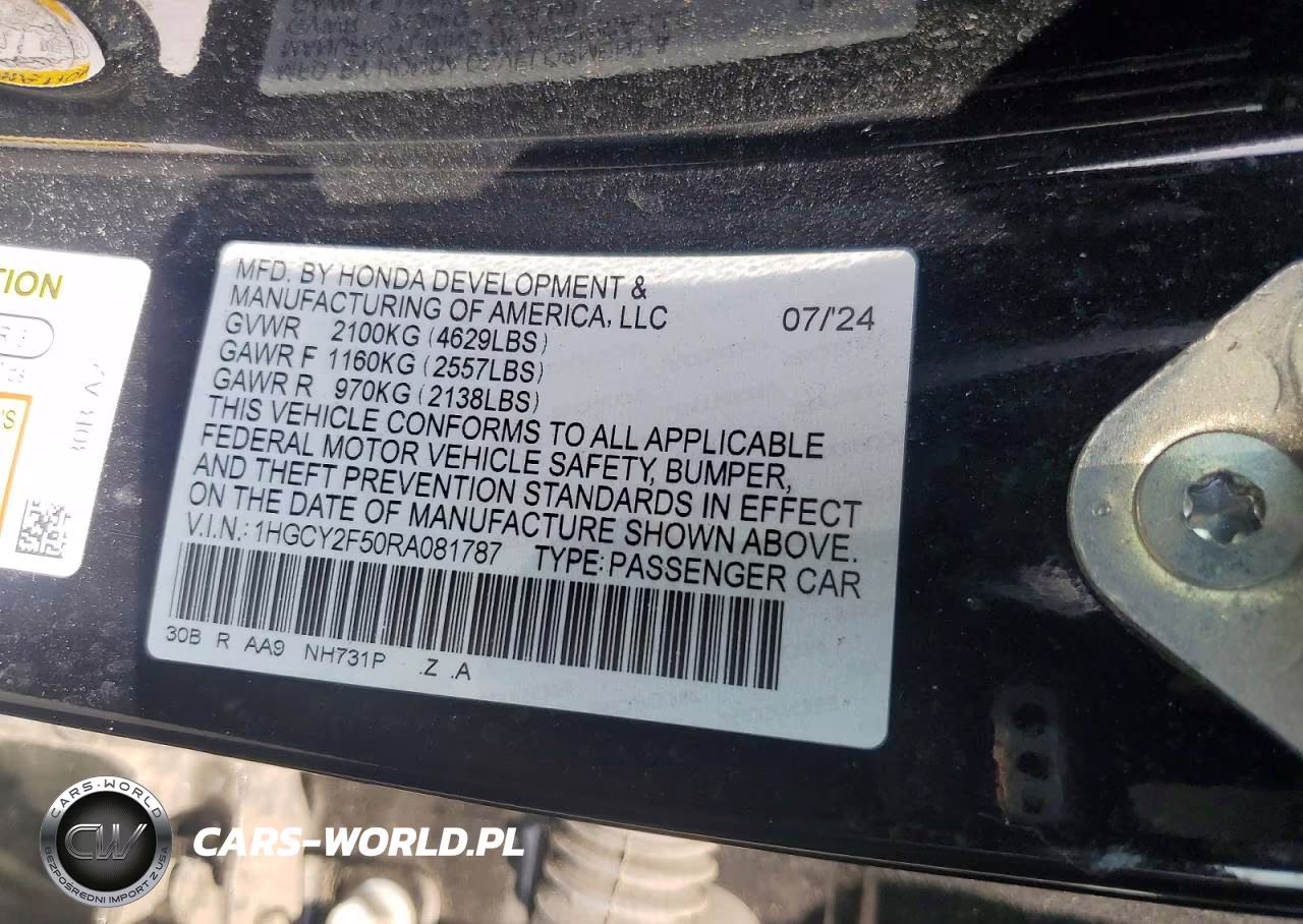 2024 Honda Accord Hybrid Sport VIN:1HGCY2F50RA081787 - 13