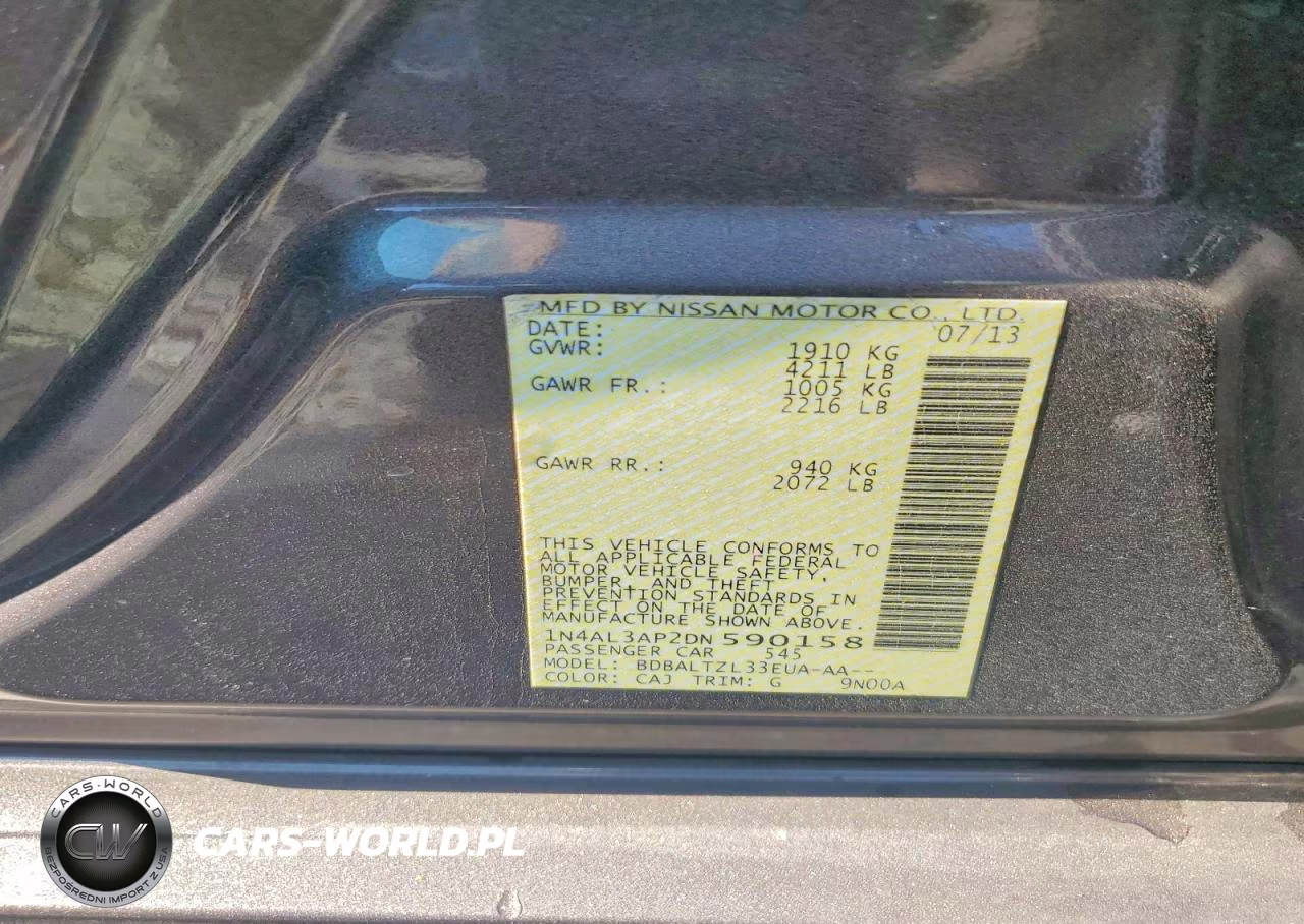 2013 Nissan Altima 2.5 VIN:1N4AL3AP2DN590158 - 12