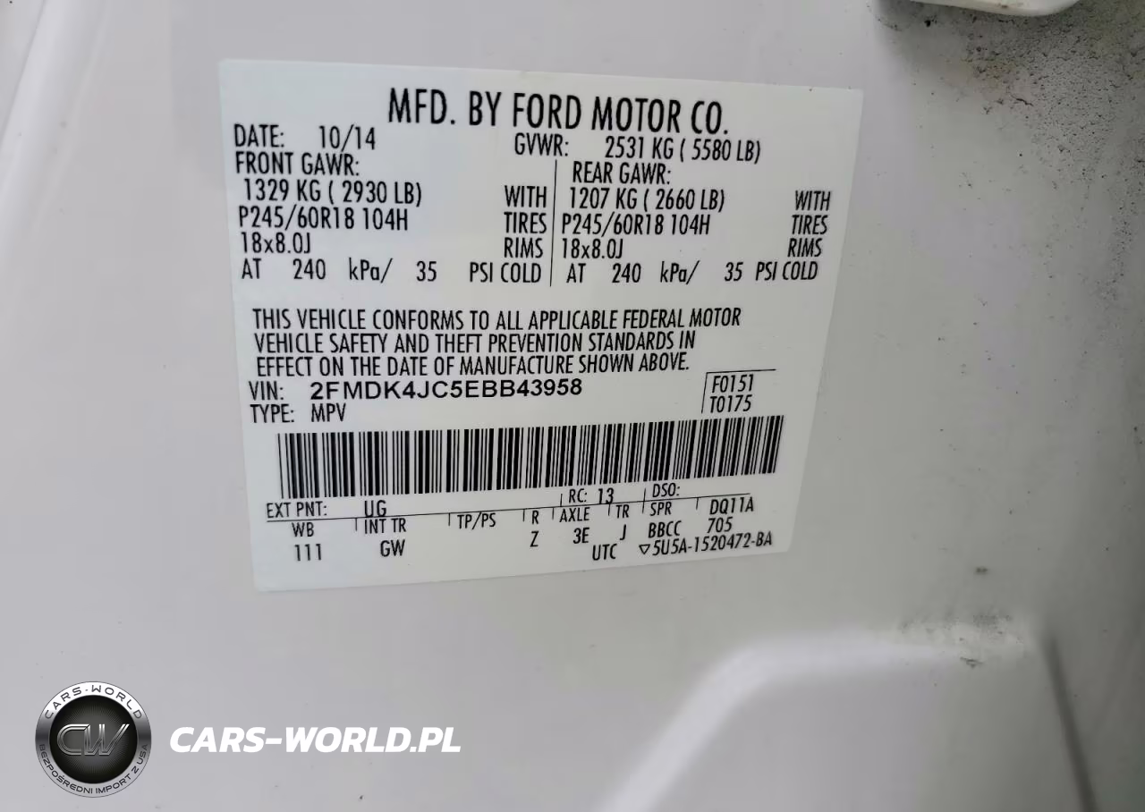 2014 Ford Edge Sel VIN:2FMDK4JC5EBB43958 - 13