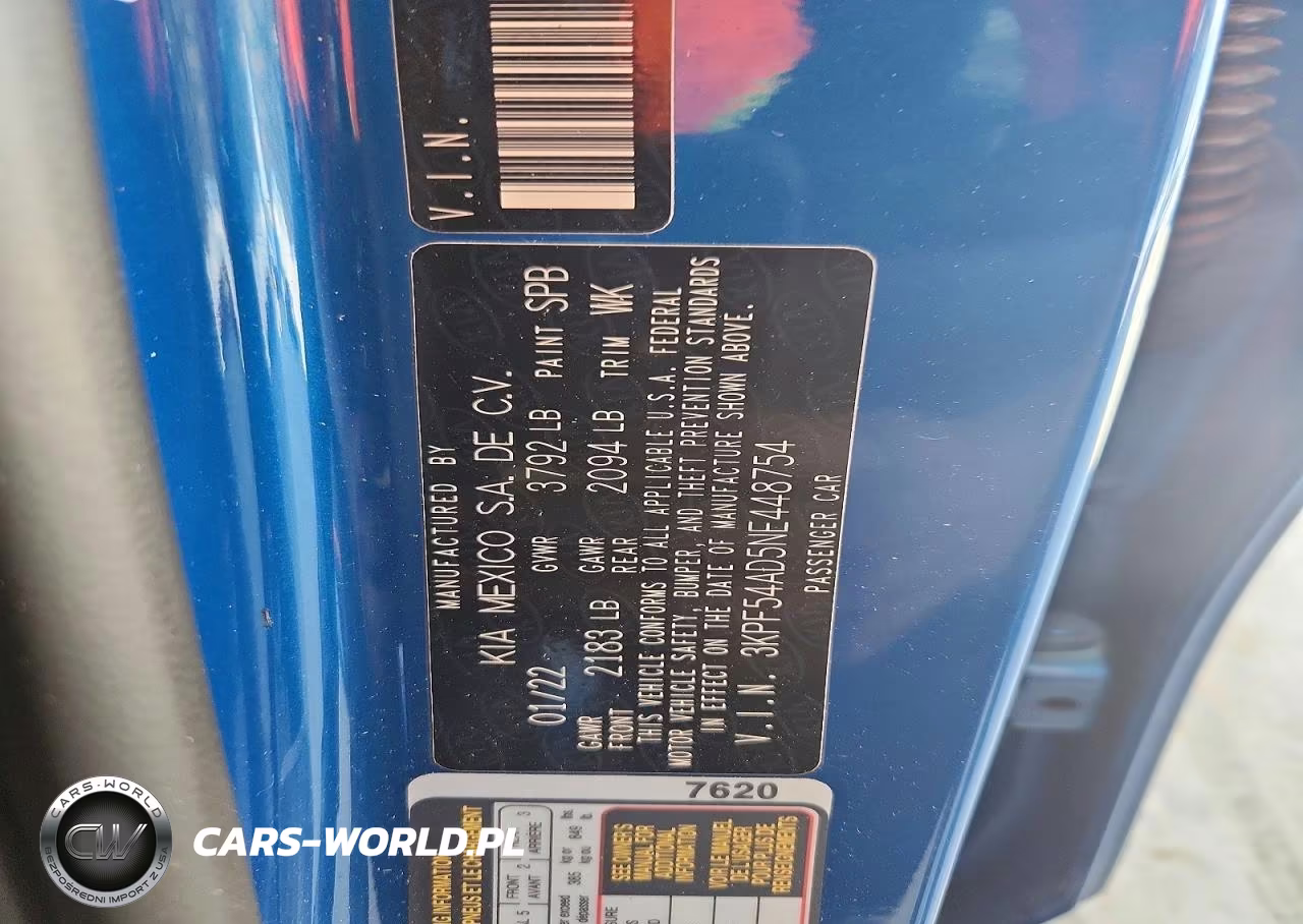 2022 Kia Forte Gt Line VIN:3KPF54AD5NE448754 - 12