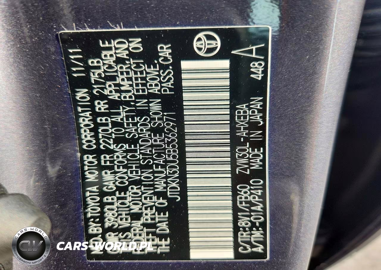 2011 Toyota Prius Two VIN:JTDKN3DU5B5362971 - 12