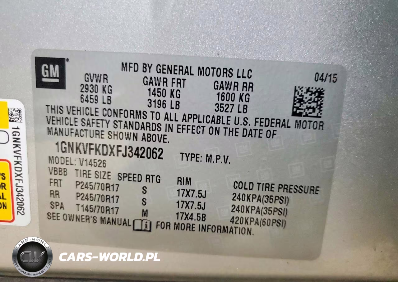 2015 Chevrolet Traverse Ls VIN:1GNKVFKDXFJ342062 - 13