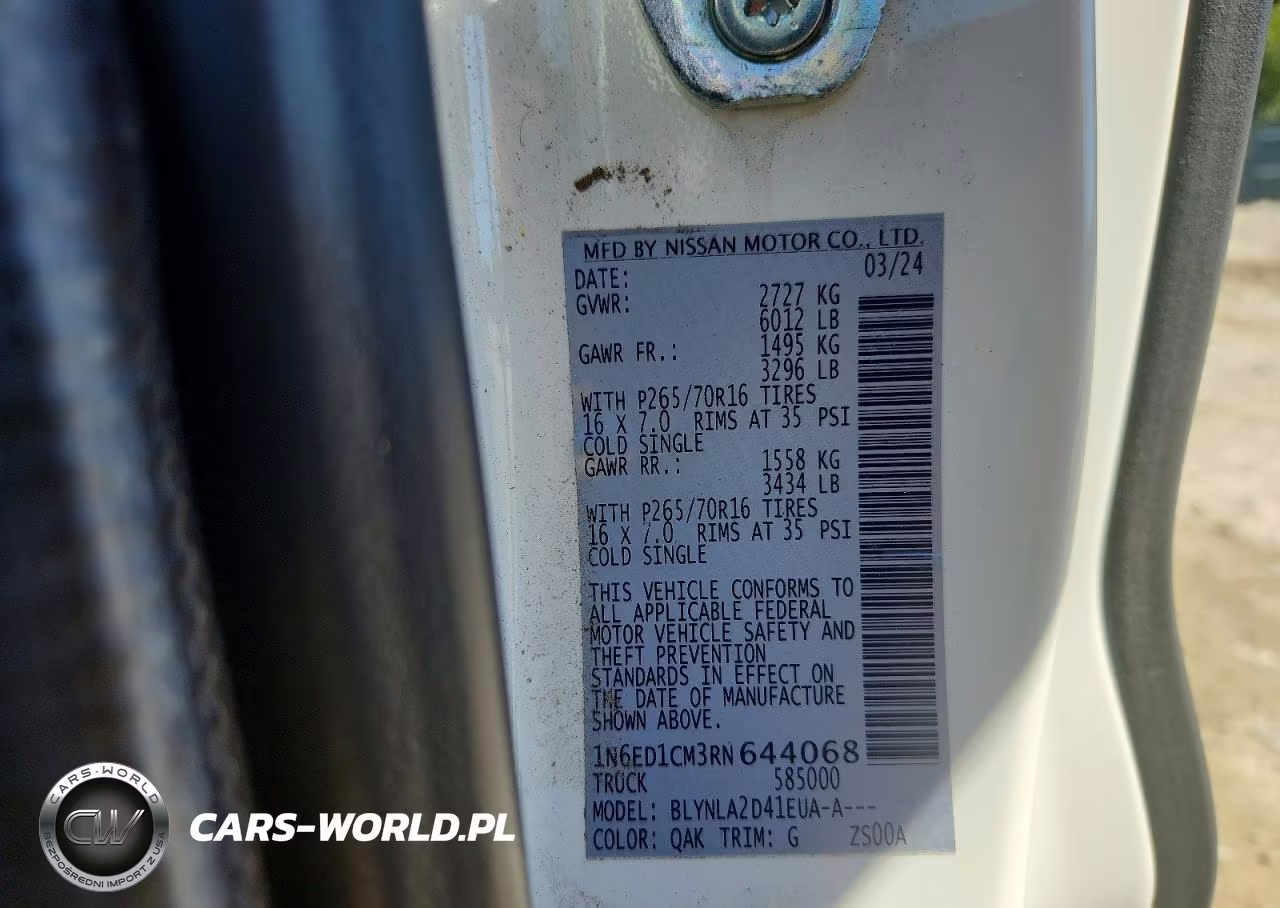 2024 Nissan Frontier S VIN:1N6ED1CM3RN644068 - 12