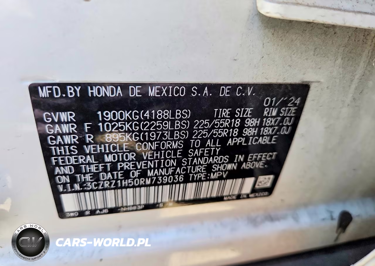 2024 Honda Hr-V Sport VIN:3CZRZ1H50RM739036 - 14