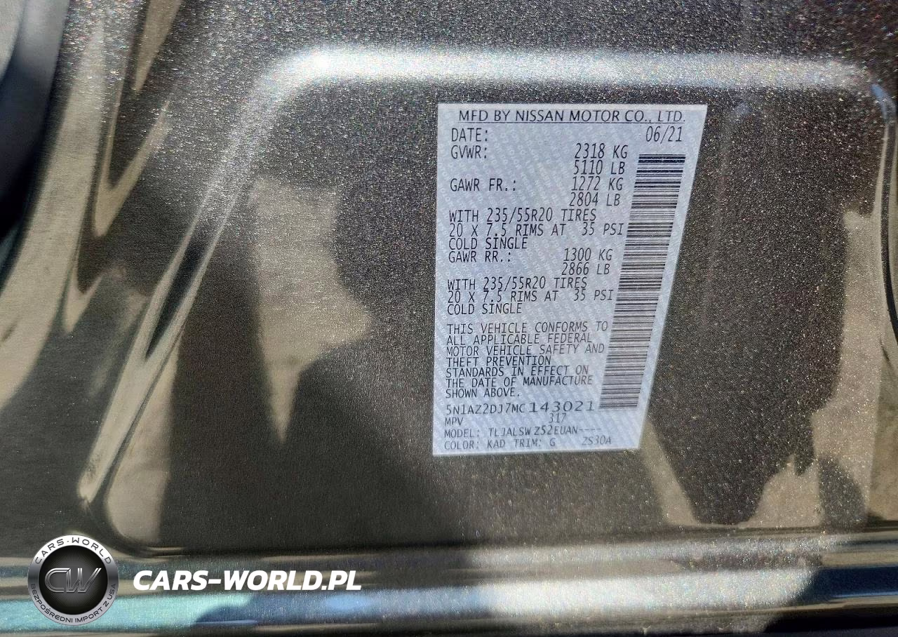 2021 Nissan Murano Platinum VIN:5N1AZ2DJ7MC143021 - 13
