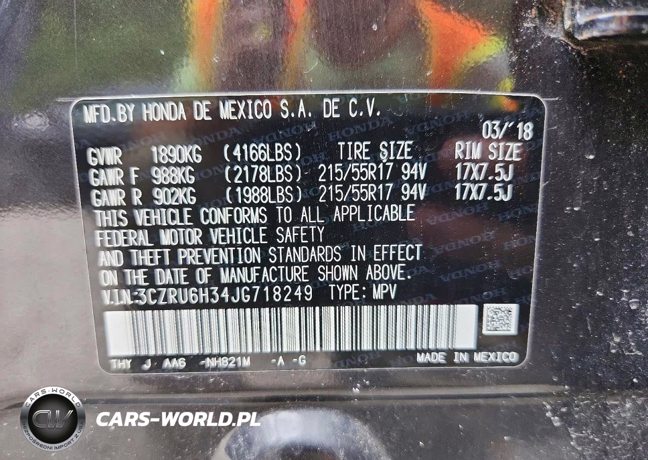 2018 Honda Hr-V Lx VIN:3CZRU6H34JG718249 - 12