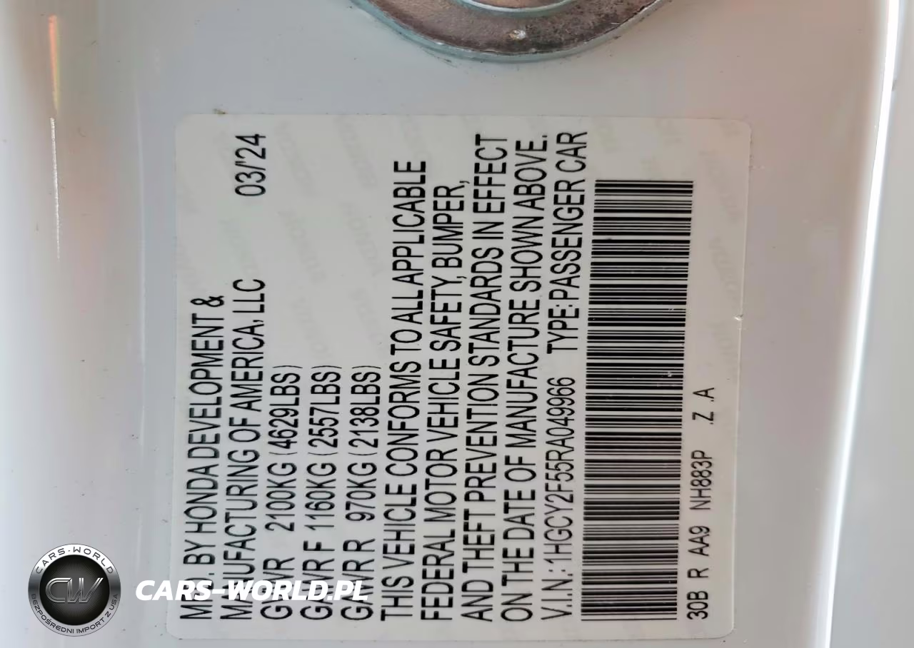 2024 Honda Accord Hybrid Sport VIN:1HGCY2F55RA049966 - 12