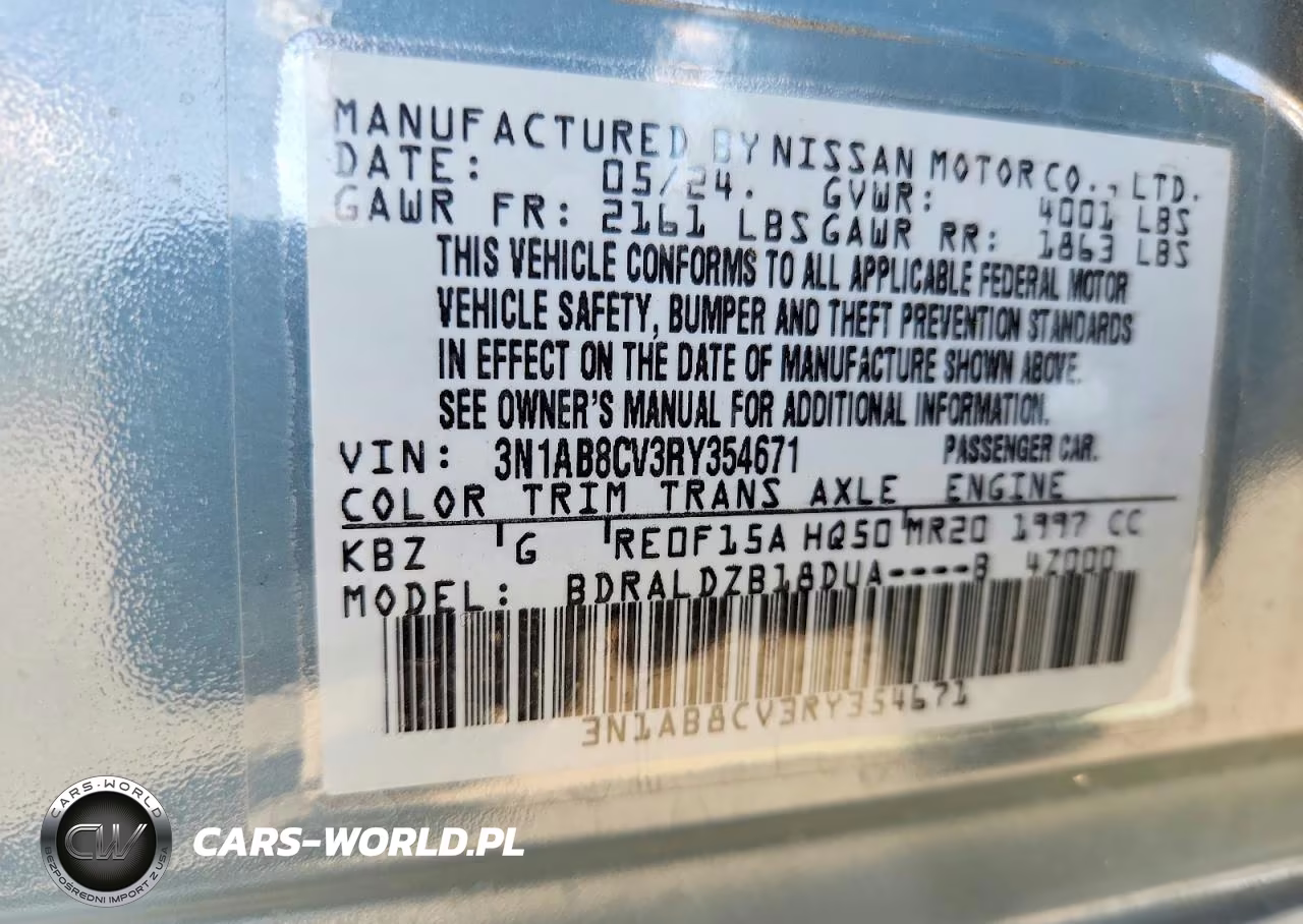 2024 Nissan Sentra Sv VIN:3N1AB8CV3RY354671 - 12