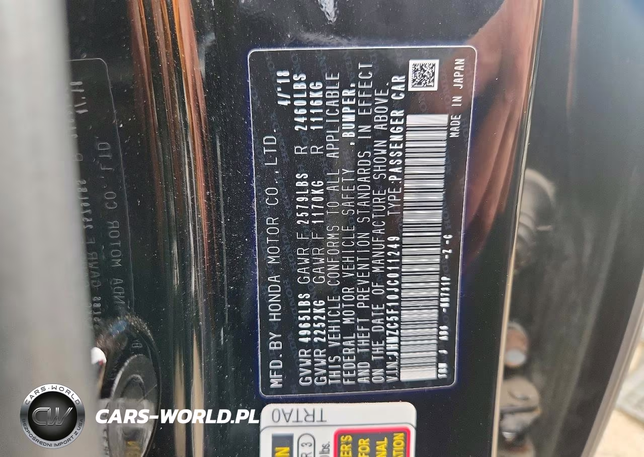 2018 Honda Clarity VIN:JHMZC5F10JC011249 - 12