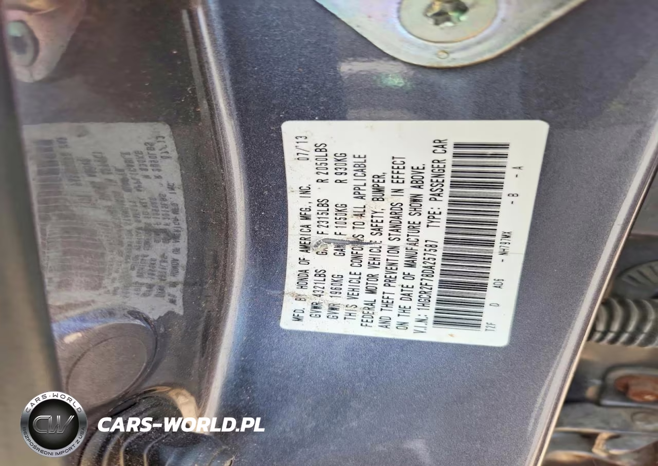 2013 Honda Accord Ex VIN:1HGCR2F78DA257587 - 12