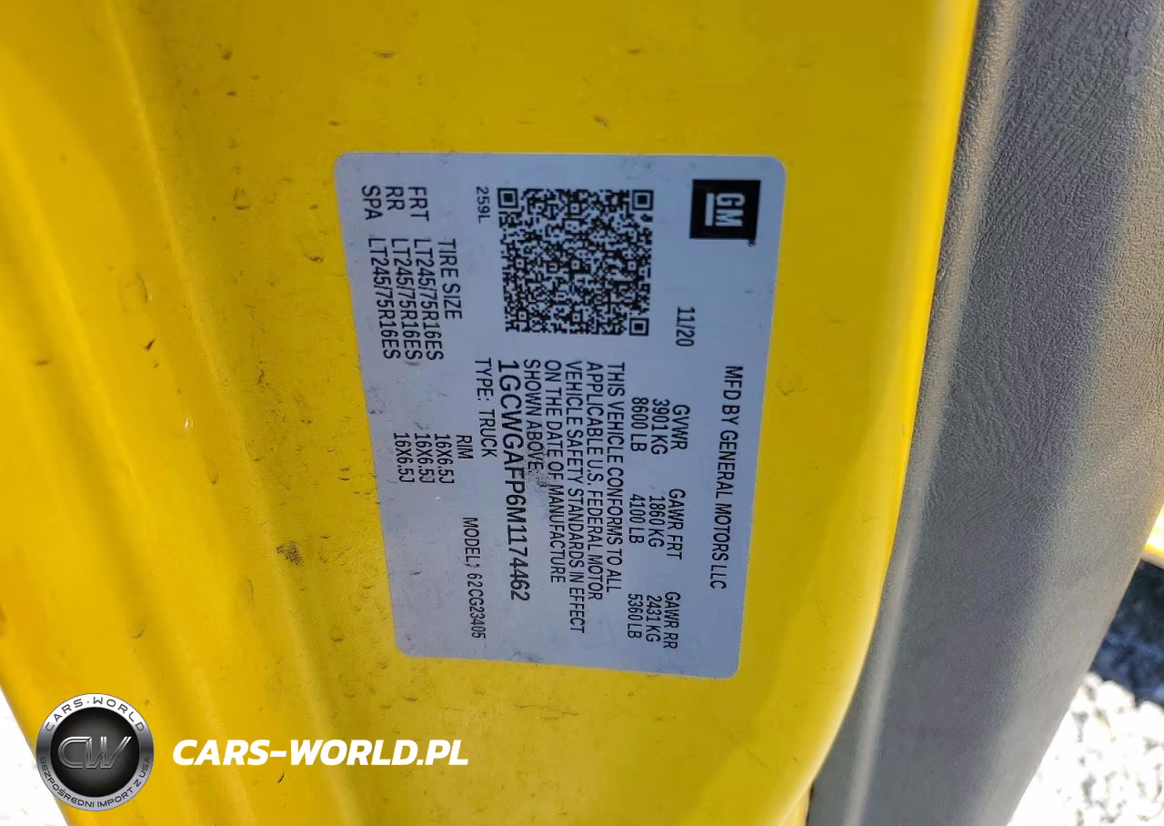 2021 Chevrolet Express G2500 Delivery Van VIN:1GCWGAFP6M1174462 - 13