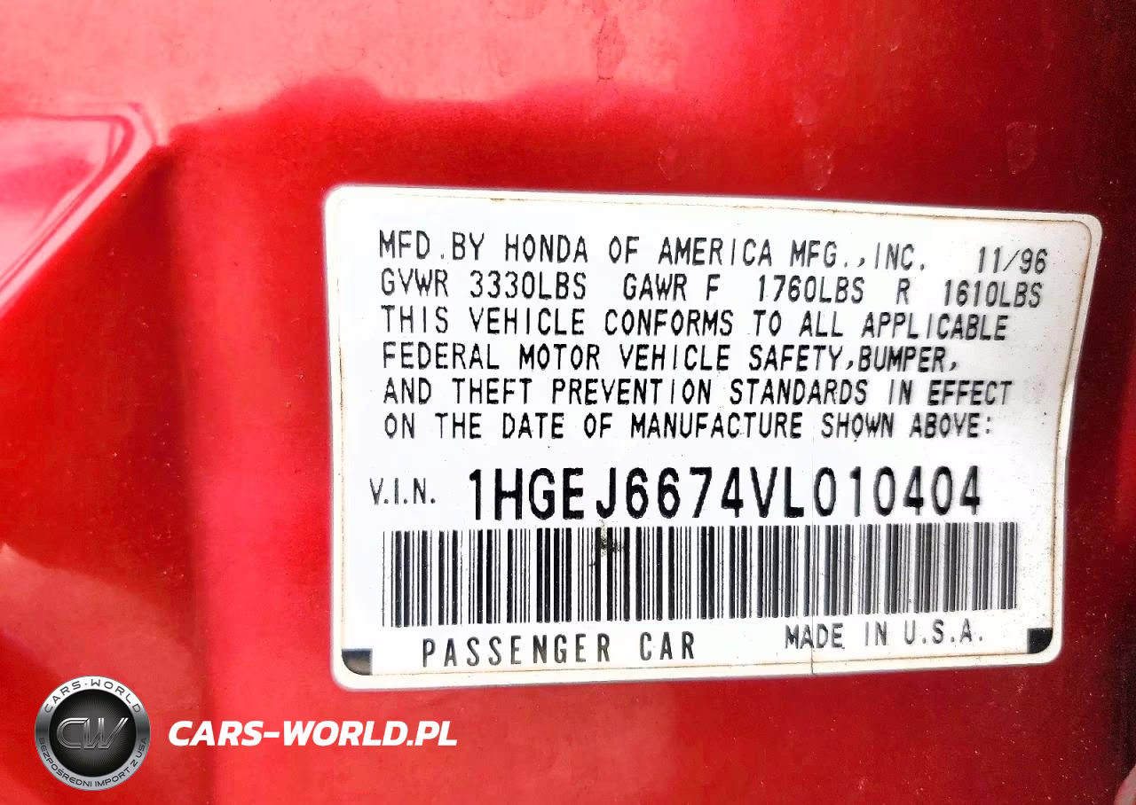 1997 Honda Civic Lx VIN:1HGEJ6674VL010404 - 12