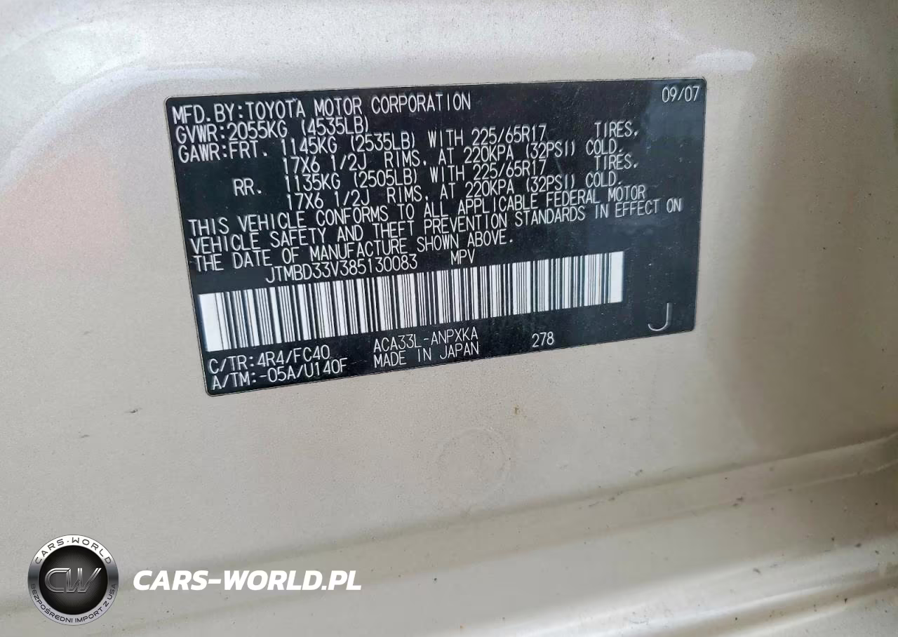 2008 Toyota Rav4 Base VIN:JTMBD33V385130083 - 13