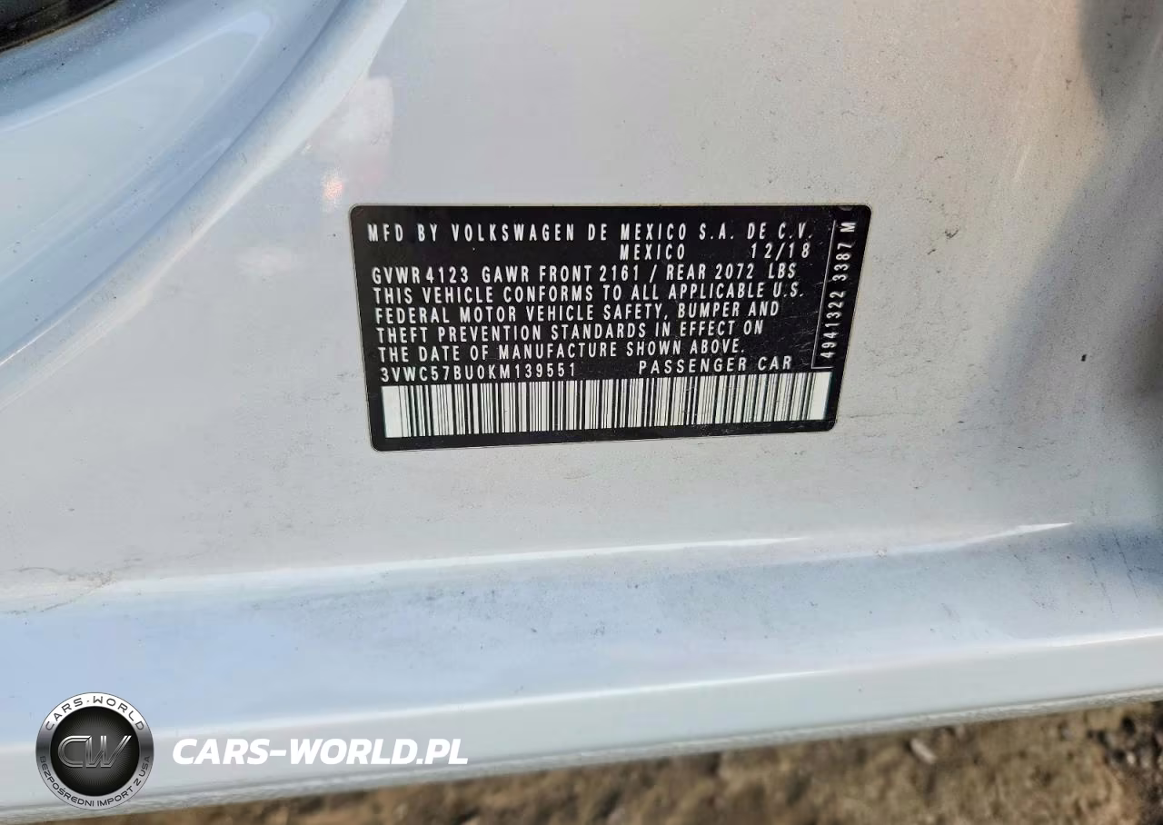 2019 Volkswagen Jetta S VIN:3VWC57BU0KM139551 - 12