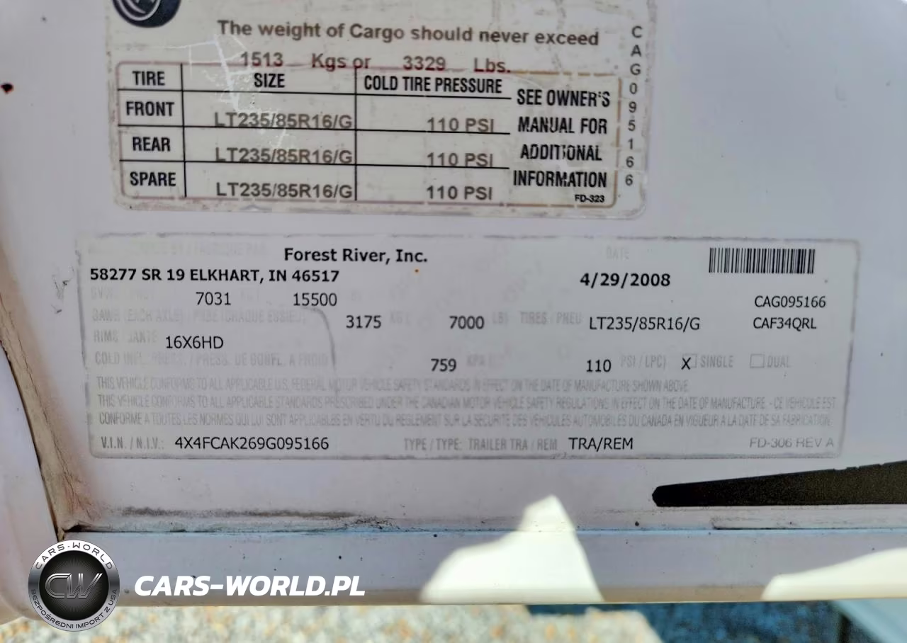 2009 Forest River Cardinal Camper VIN:4X4FCAK269G095166 - 10