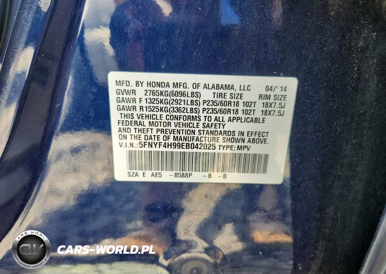 2014 Honda Pilot Touring VIN:5FNYF4H99EB042025 - 13