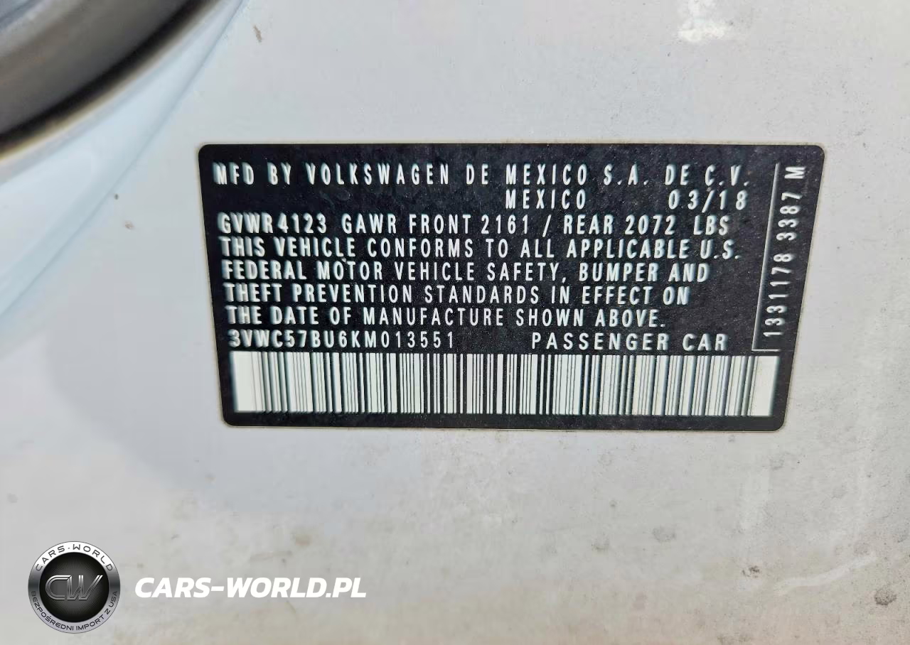 2019 Volkswagen Jetta S VIN:3VWC57BU6KM013551 - 12