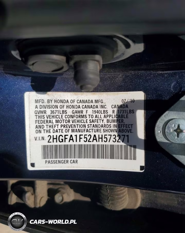 2010 Honda Civic VIN:2HGFA1F52AH573271 - 12