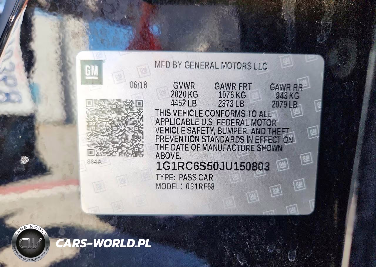 2018 Chevrolet Volt Lt VIN:1G1RC6S50JU150803 - 12