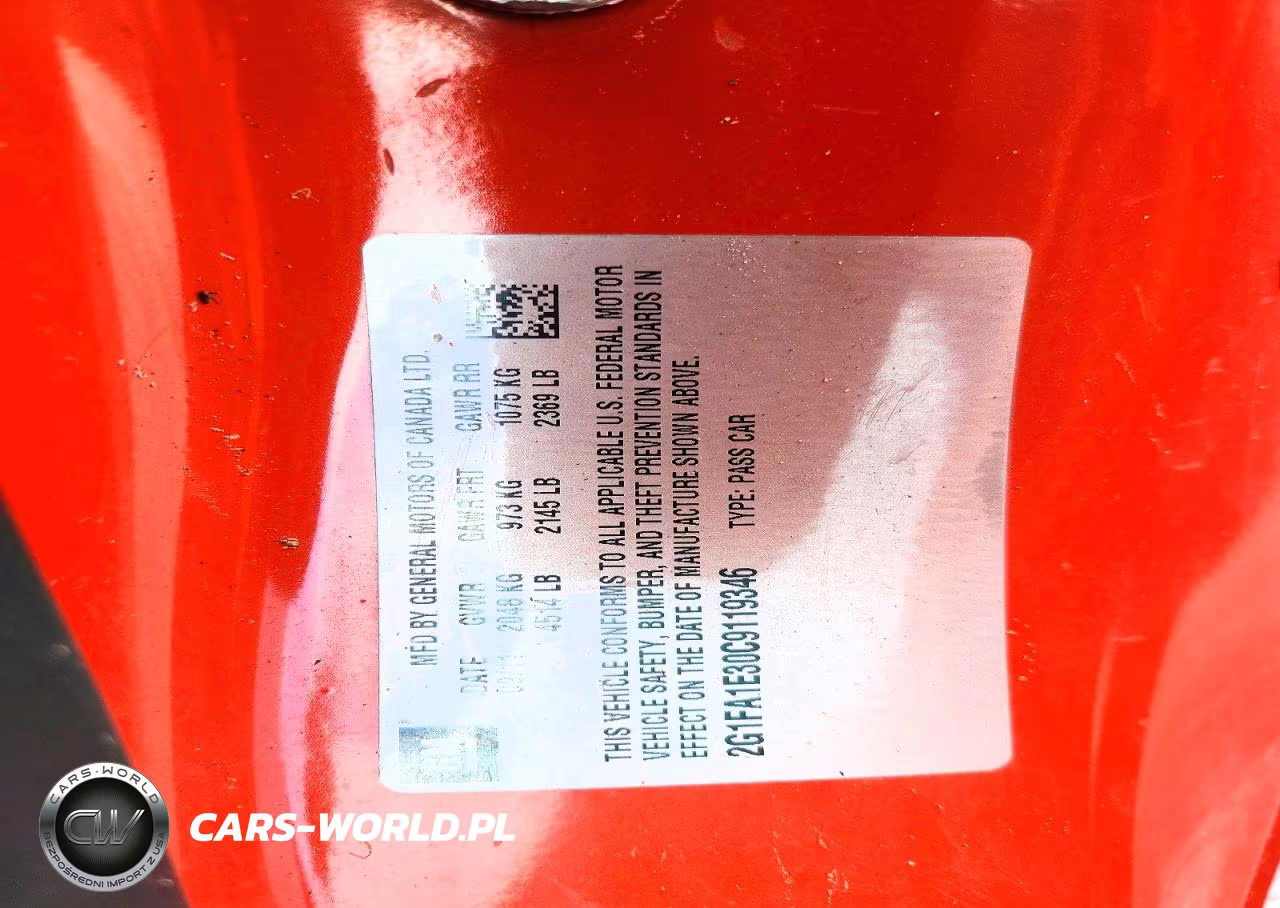 2012 Chevrolet Camaro Ls VIN:2G1FA1E30C9119346 - 13