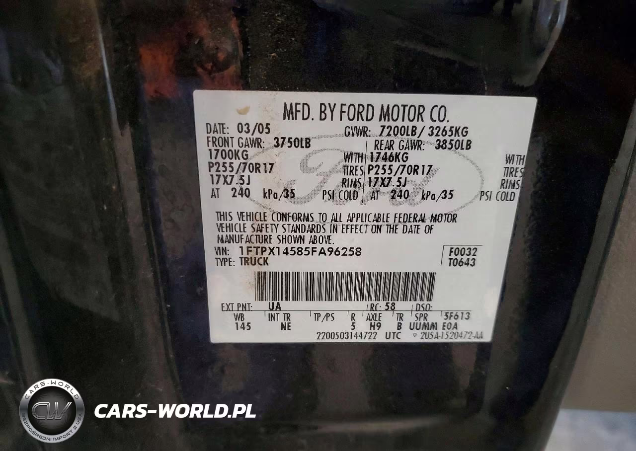 2005 Ford F150 VIN:1FTPX14585FA96258 - 12