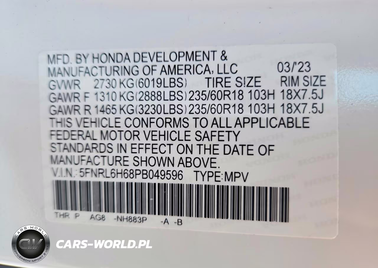 2023 Honda Odyssey Exl VIN:5FNRL6H68PB049596 - 13