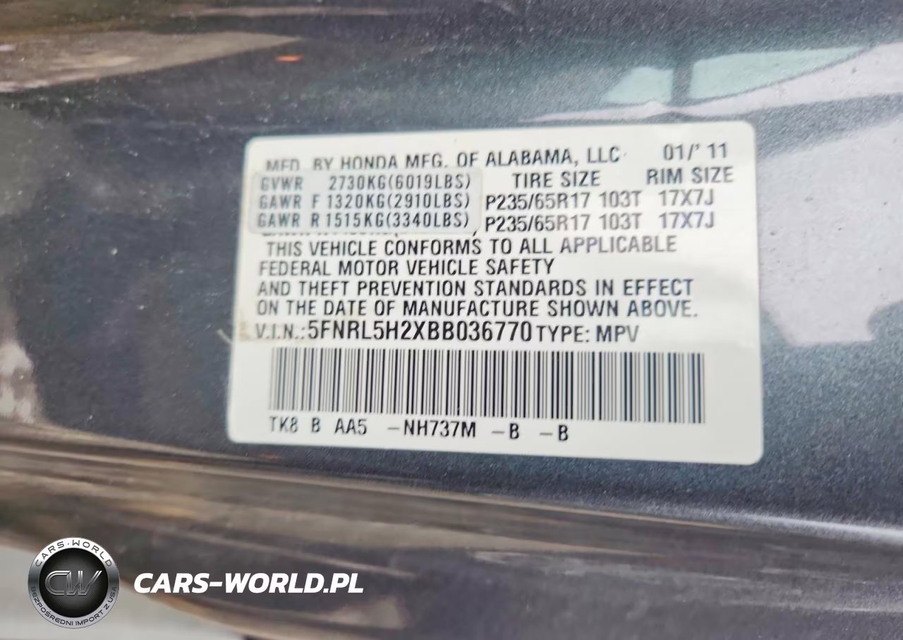 2011 Honda Odyssey Lx VIN:5FNRL5H2XBB036770 - 13