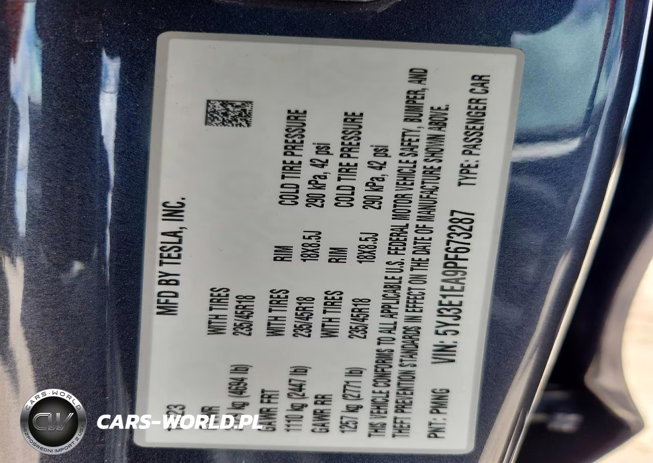 2023 Tesla Model 3 VIN:5YJ3E1EA9PF673287 - 12