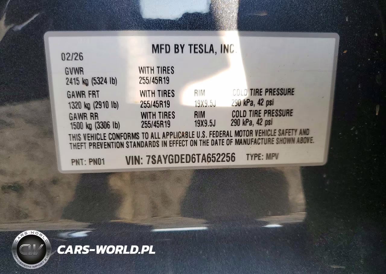 2026 Tesla Model Y VIN:7SAYGDED6TA652256 - 12