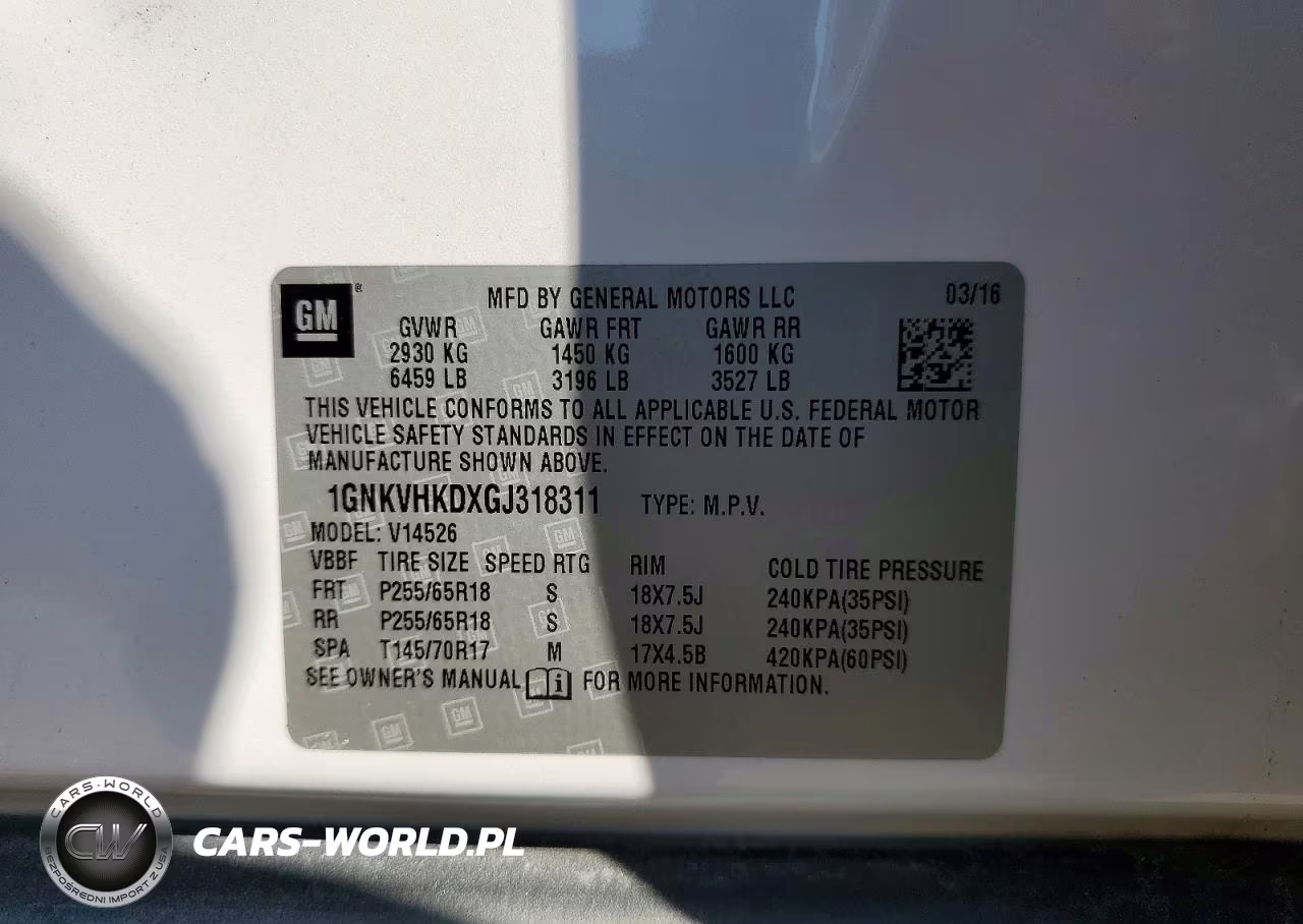 2016 Chevrolet Traverse Lt VIN:1GNKVHKDXGJ318311 - 13