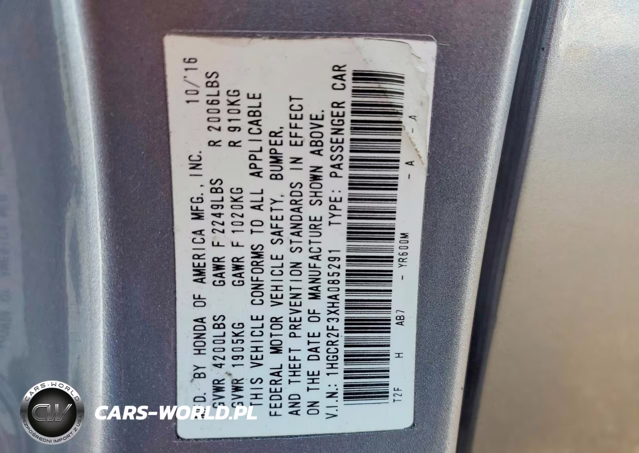 2017 Honda Accord Lx VIN:1HGCR2F3XHA085291 - 13