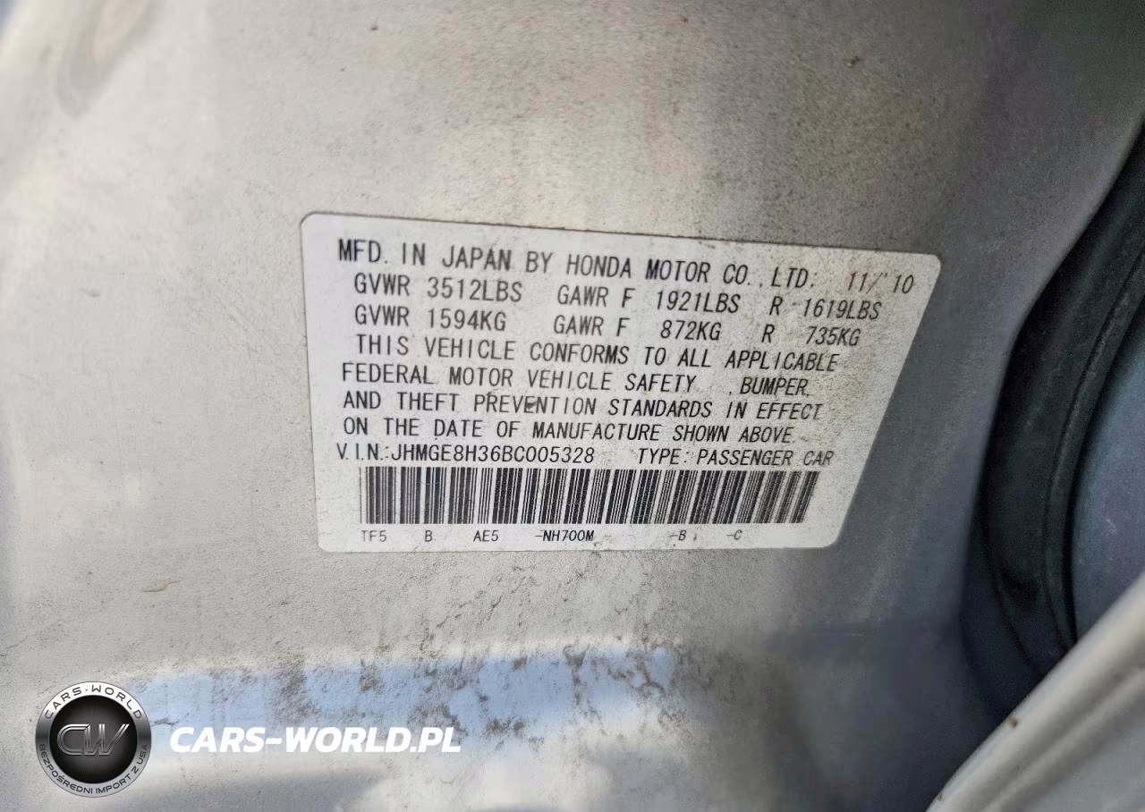 2011 Honda Fit VIN:JHMGE8H36BC005328 - 12